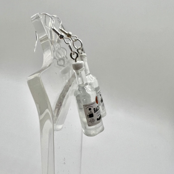 Bacardi Earrings - Alcohol Earrings - Party Earrings - New Years Eve Earrings - Picture 3 of 9